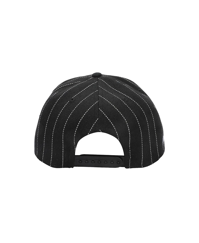 Hello Kitty Men's Badtz-Maru Embroidered Character Face Black Striped Poly Wool Baseball Hat