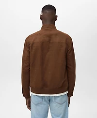 Mango Men's Suede Leather-Effect Jacket