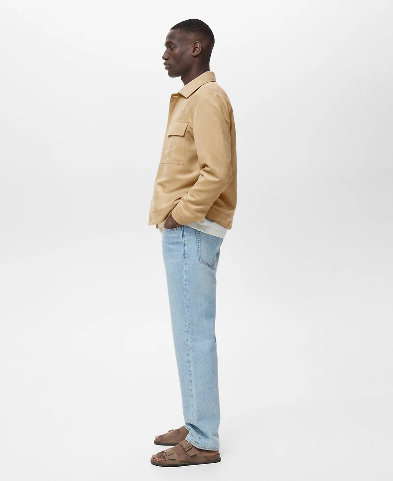 Mango Men's Suede Leather-Effect Overshirt
