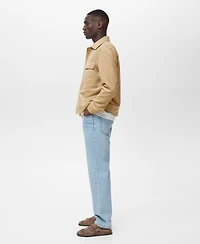 Mango Men's Suede Leather-Effect Overshirt