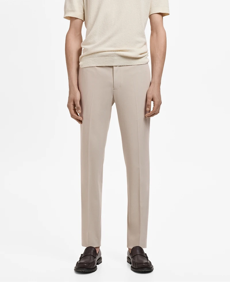 Mango Men's Stretch Fabric Super Slim-Fit Suit Pants