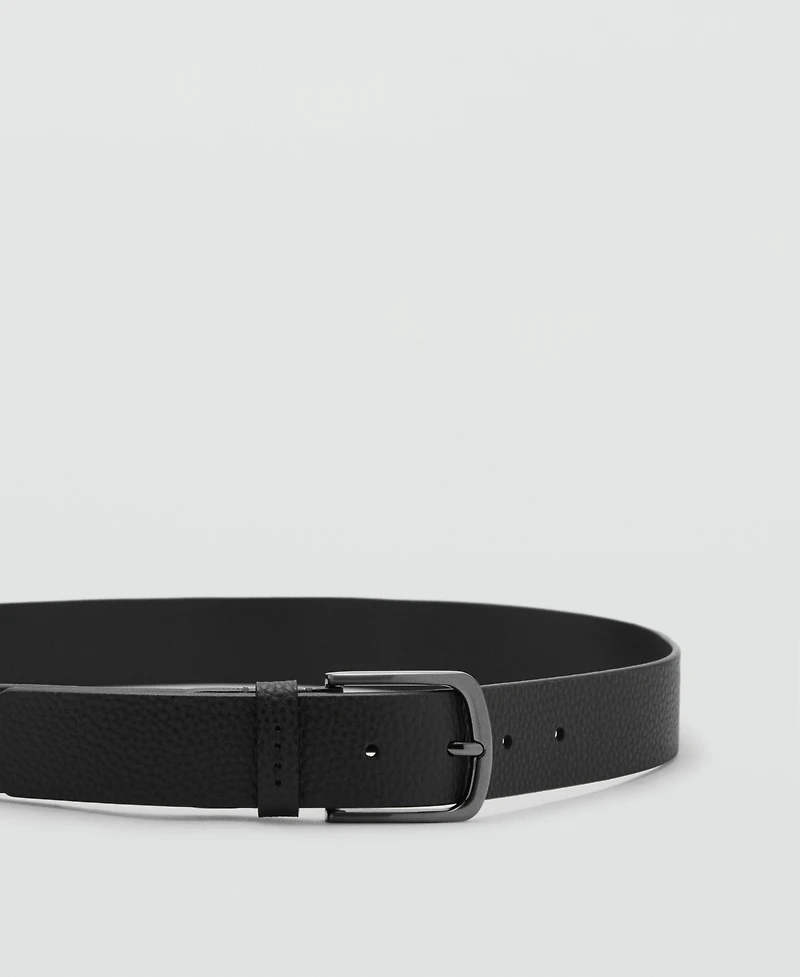 Mango Men's Pebbled Leather Belt