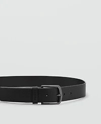 Mango Men's Pebbled Leather Belt