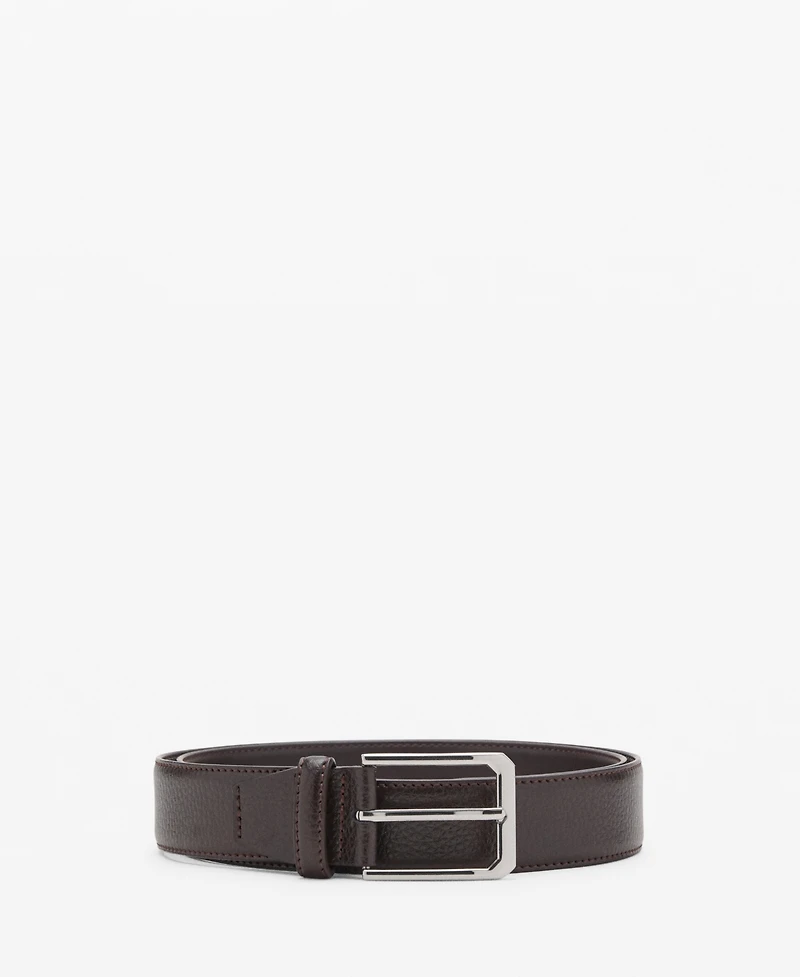 Mango Men's Beaten Leather Belt