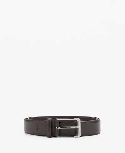 Mango Men's Beaten Leather Belt