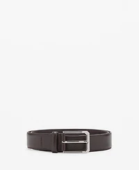 Mango Men's Beaten Leather Belt