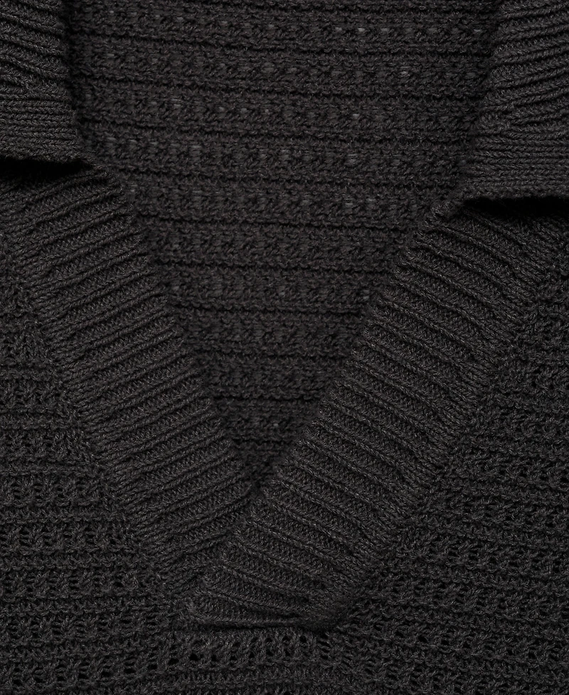 Mango Men's Crochet Cotton Polo Shirt