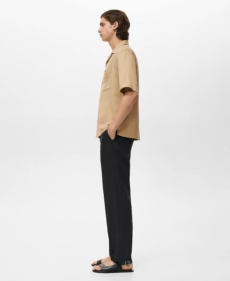 Mango Men's Regular-Fit Linen Blend Shirt
