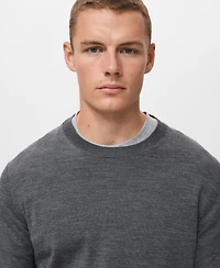 Mango Men's Wool Round-Neck Sweater
