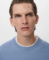 Mango Men's Fine Rib-Knit Cotton Sweater