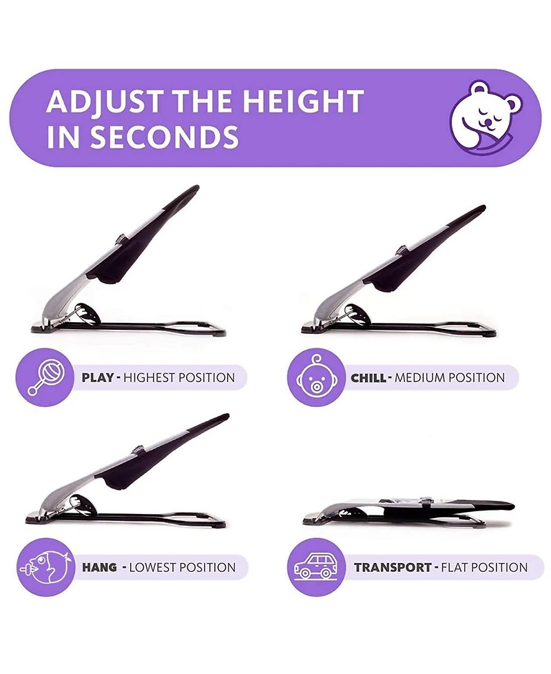 ComfyBumpy Infant Bouncer Versatile for Babies Baby Chair with Ergonomic Support Gray