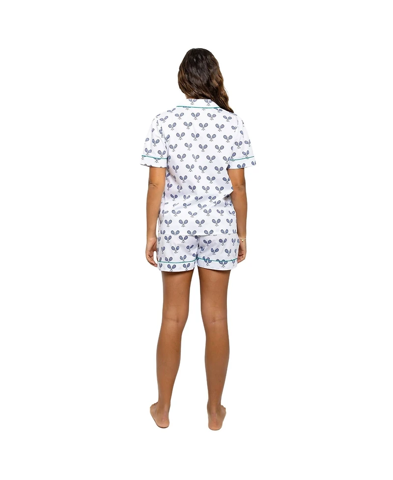Sant and Abel Women's Tennis Navy Short Pj Set