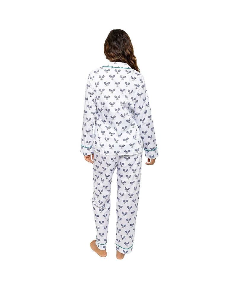 Sant and Abel Women's Tennis Navy Long Pj Set