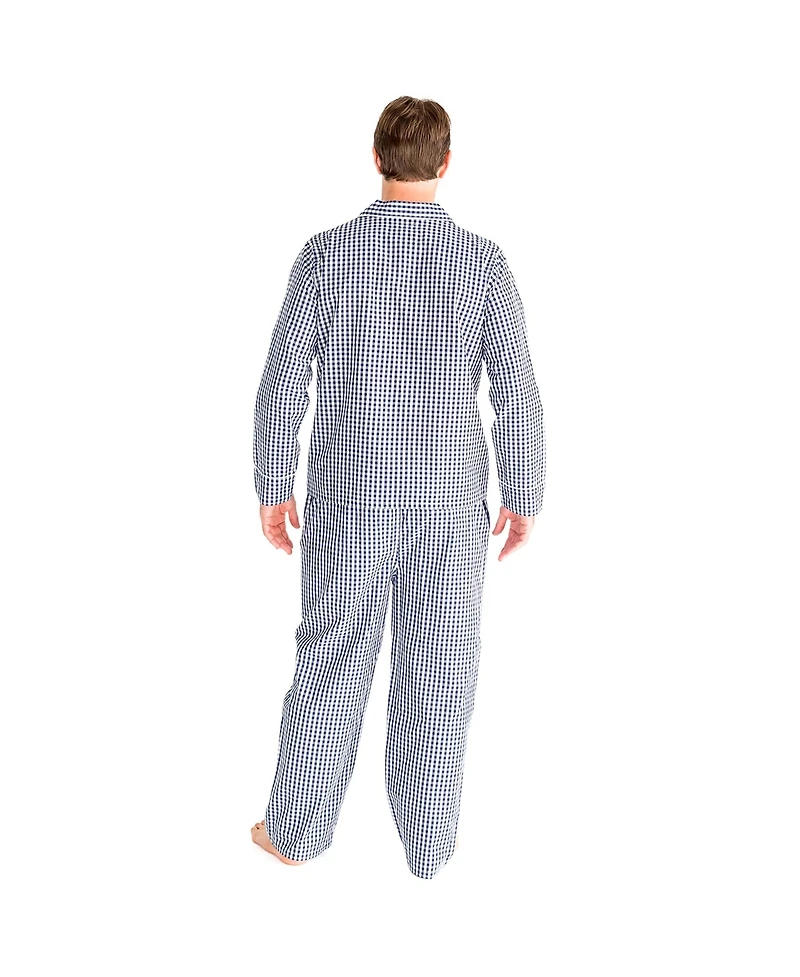 Sant and Abel Men's Hepburn Gingham Navy Long Pj Set