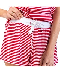 Sant and Abel Women's Red Stripe Jersey Short Pj Set