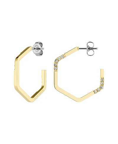 Olivia Burton Crystal Honeycomb Gold Tone Stainless Steel Earrings