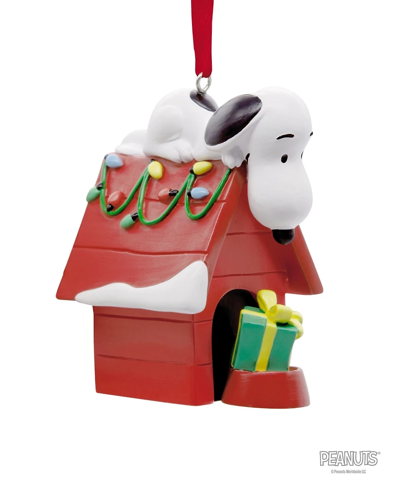 Hallmark Peanuts Snoopy on Holiday Doghouse Christmas Tree Ornament