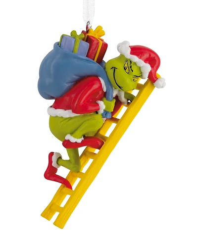 Hallmark Dr. Seuss's The Grinch on Ladder Christmas Tree Ornament