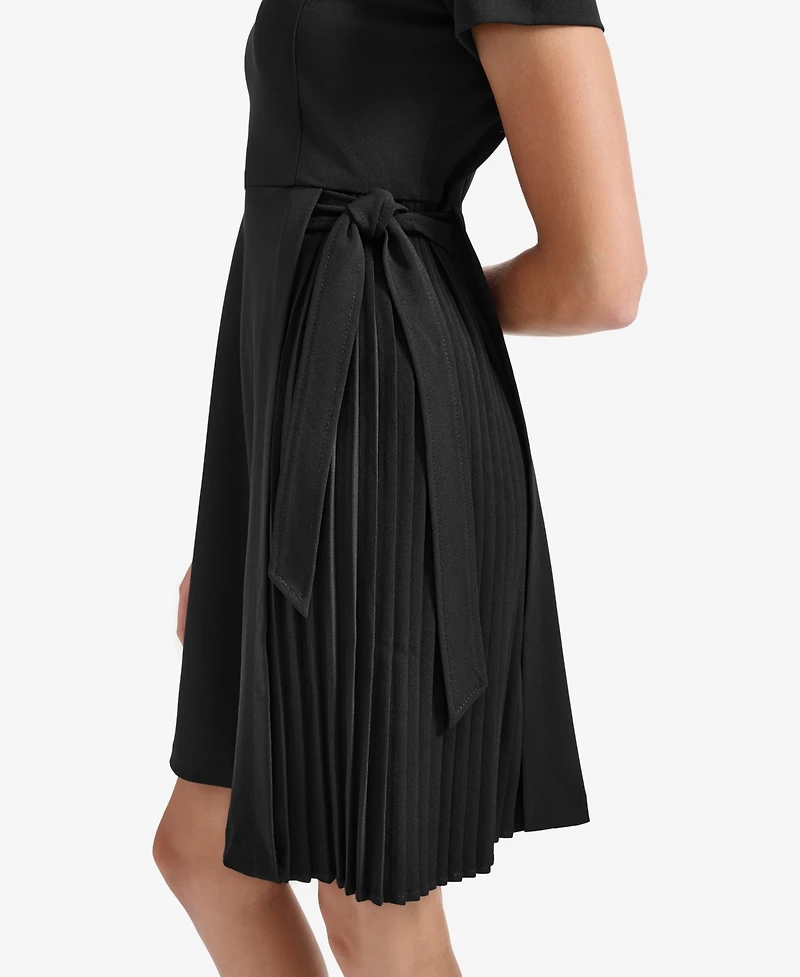 Calvin Klein Women's Short Sleeve Pleat Dress