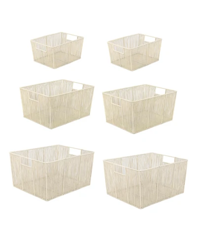 Happimess Sutton Modern Glam Handmade Wire Metal Nesting Storage Baskets, (Set of 6)