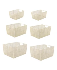 Happimess Sutton Modern Glam Handmade Wire Metal Nesting Storage Baskets, (Set of 6)