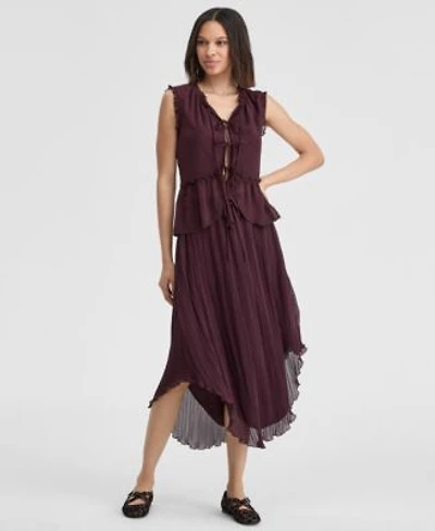 On 34th Tie Front Top Pleated Skirt Macys Exclusive