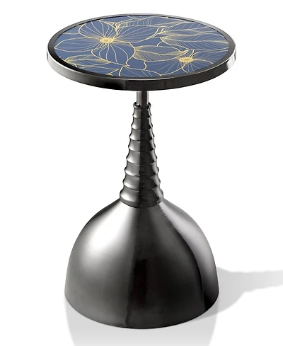 Furniture of America Knoll 16" Metal Round End Table with Pedestal Base