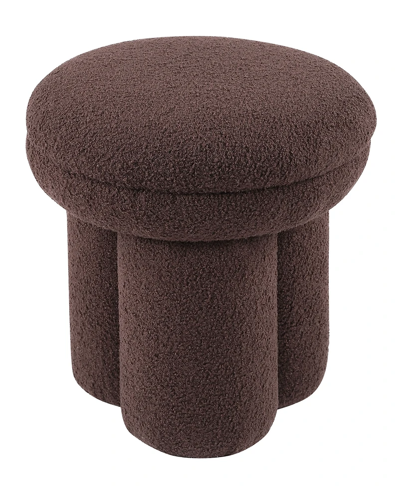 Furniture of America Ronan 18" Mushroom Upholstered Ottoman