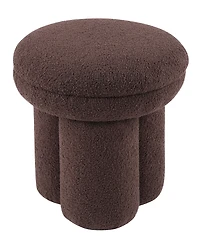 Furniture of America Ronan 18" Mushroom Upholstered Ottoman