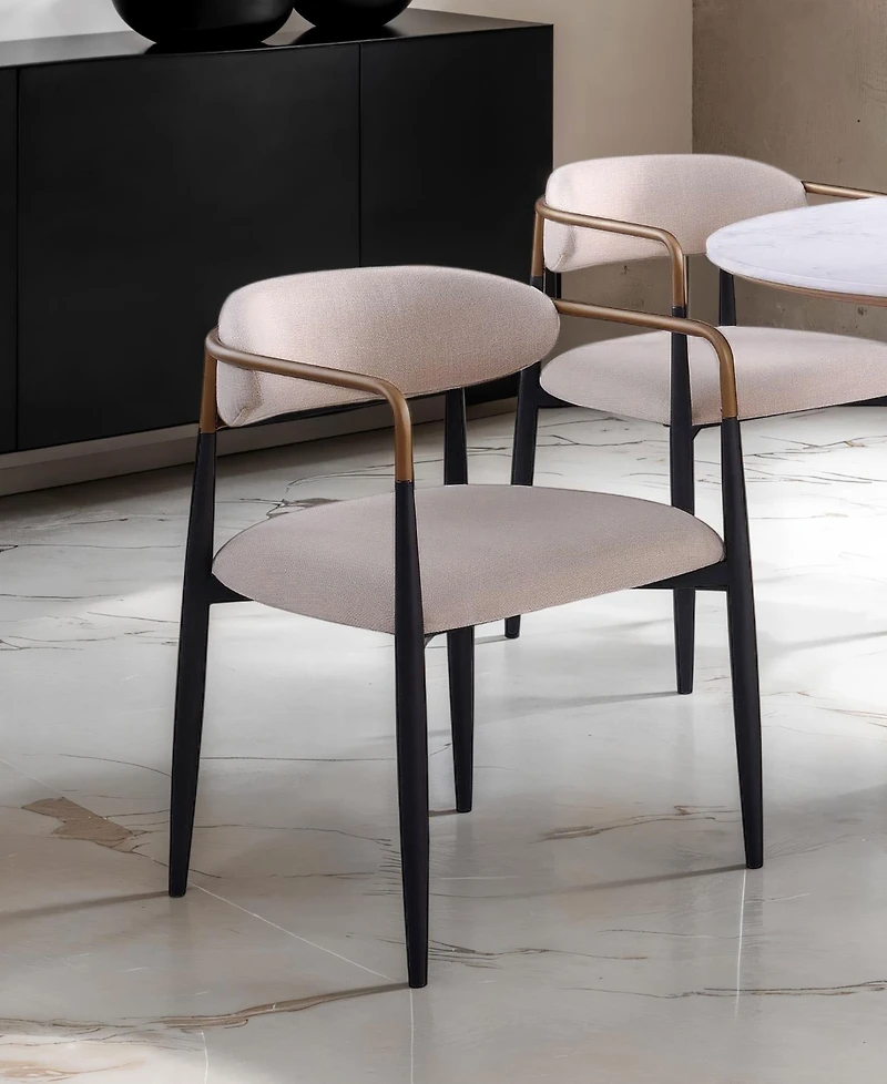 Furniture of America 2-Pc. Darcy Metal Upholstered Dining Chair Set