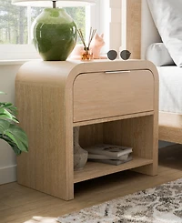 Furniture of America Elowyn 27" Solid Wood 1-Drawer Nightstand with Shelf