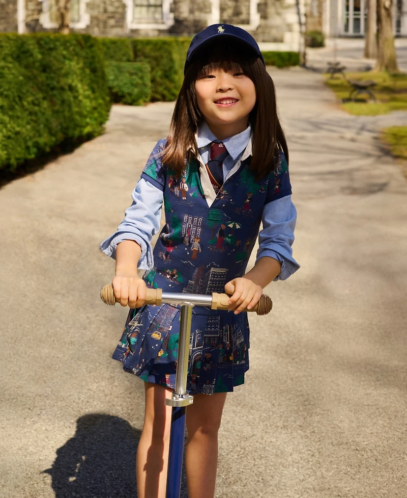 Polo Ralph Lauren Toddler and Little Girls Bear Jersey Rugby Dress