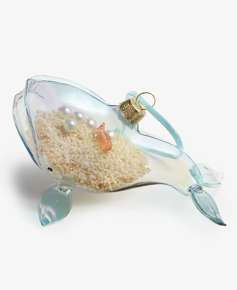 Holiday Lane Seaside Glass Whale Ornament, Macy's Exclusive