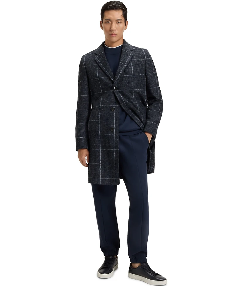 Boss by Hugo Men's Plain Check Slim-Fit Coat