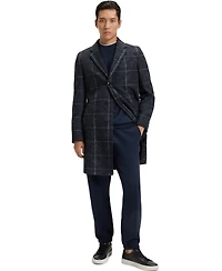 Boss by Hugo Men's Plain Check Slim-Fit Coat