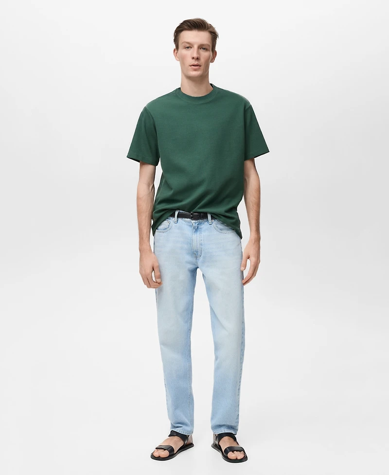 Mango Men's Regular-Fit Textured T-Shirt