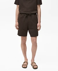 Mango Men's Drawstring Seersucker 5.47" Shorts