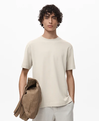 Mango Men's Cotton Fine-Knit T-Shirt
