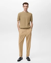Mango Men's Cotton Knitted T-Shirt