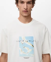 Mango Men's Printed Patch T-Shirt