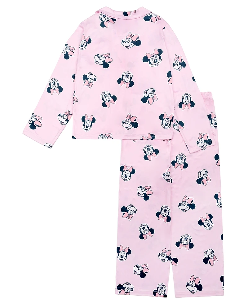 Ame Big Girls Minnie Mouse Button Down Pajama Set