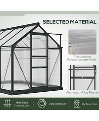 Outsunny 6' x 8' x 6.5' Large Polycarbonate Walk-in house,