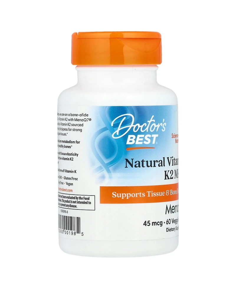 Doctor's Best Natural Vitamin K2 Mk-7 45 mcg - 60 Veggie Caps
