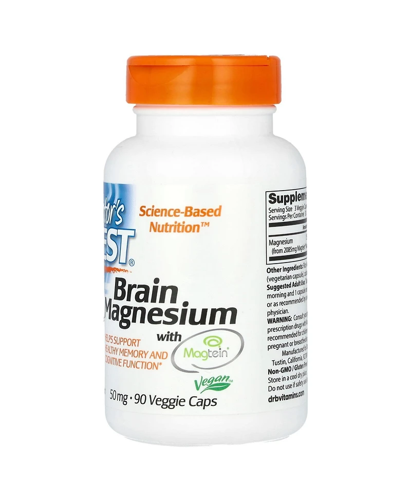 Doctor's Best Brain Magnesium with Magtein 50 mg - 90 Veggie Caps