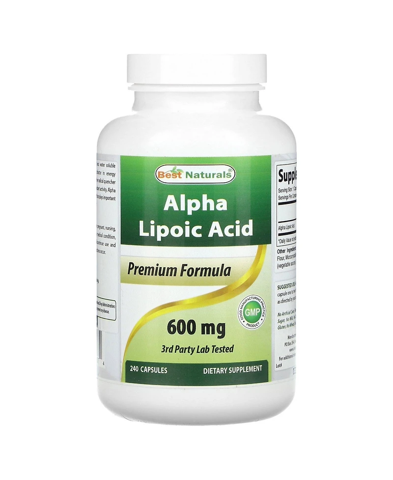 Best Naturals Est Alpha Liopic Acid 600 Mg Capsule with Powerful Antioxidant, 240 Count