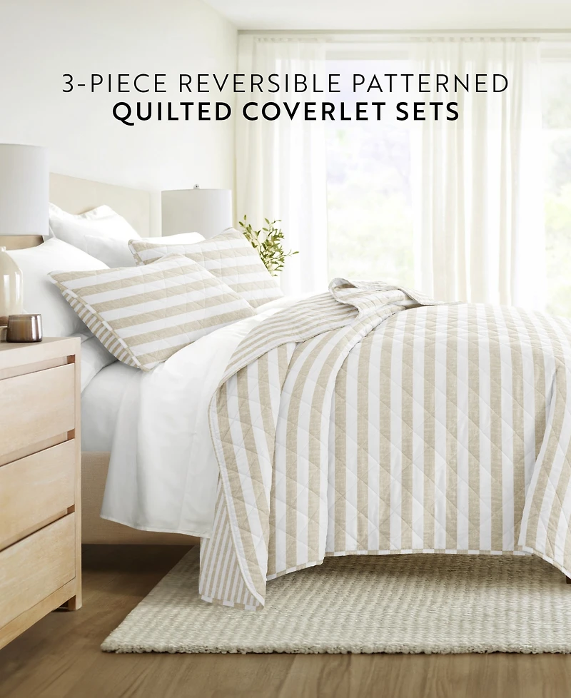 ienjoy Home Classic Stripe Reversible 3-Pc. Quilt Set, Full/Queen