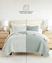 ienjoy Home Tossed Ferns Reversible 3-Pc. Quilt Set, King/California King