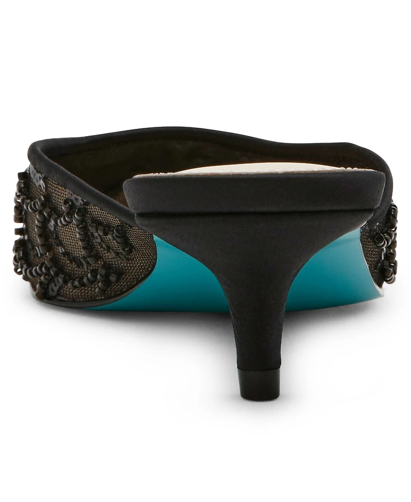 Betsey Johnson Women's Ellis Beaded Scalloped Mule Pumps