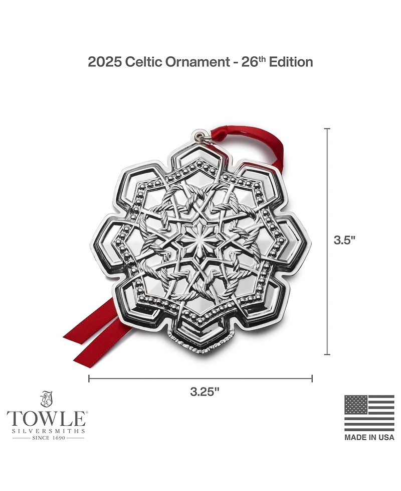 Towle 2025 Sterling Silver Celtic Ornament, 26th Edition