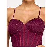 pear culture Juniors Glitter Corset Dress